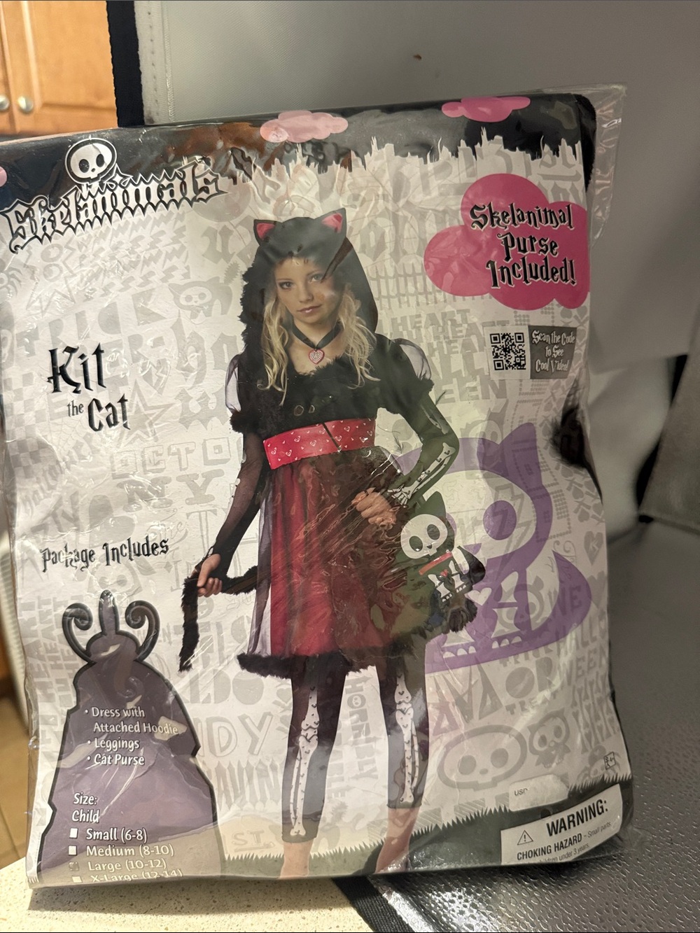 Skelanimals Kit the Cat Kids Costume - Black & Pink
